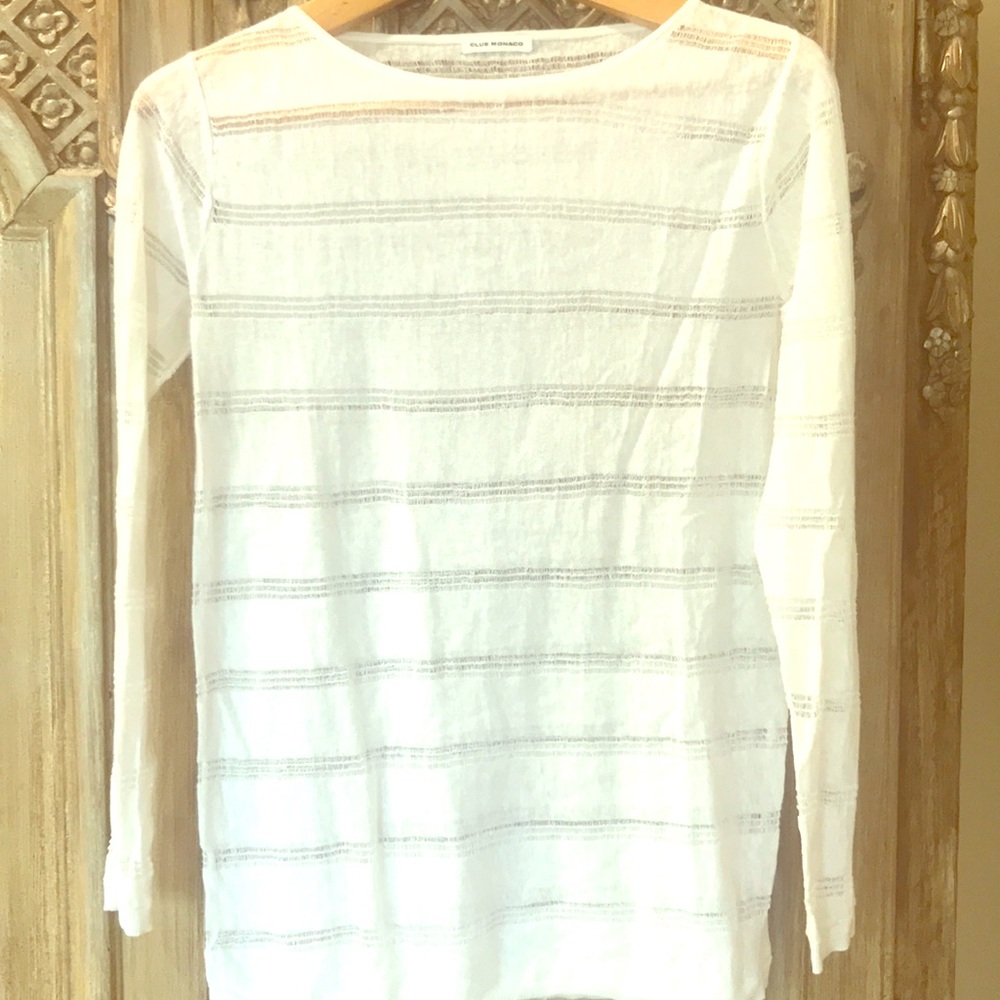 Club Monaco sheer blouse white